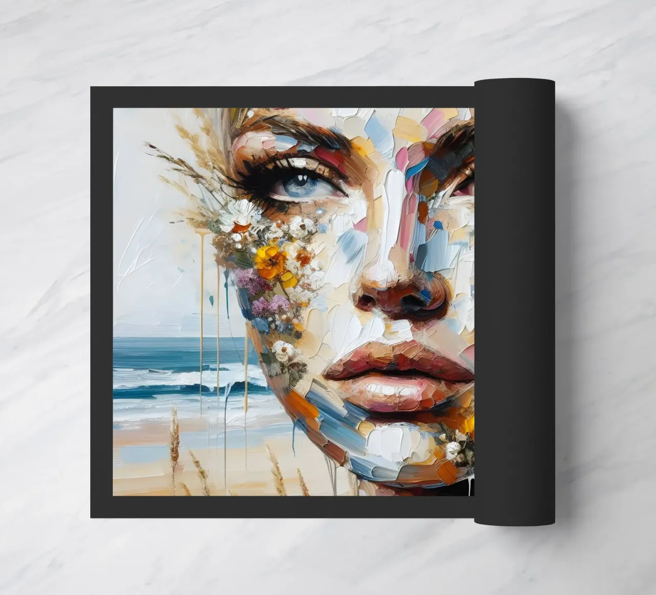 FIORI DI CAMPO SULLA SPIAGGIA PITTURA zerbino da ARTOMATIC