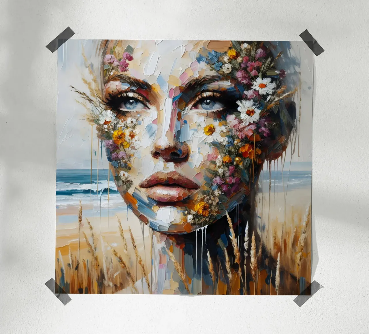 FIORI DI CAMPO SULLA SPIAGGIA PITTURA carta hahnemühle da ARTOMATIC