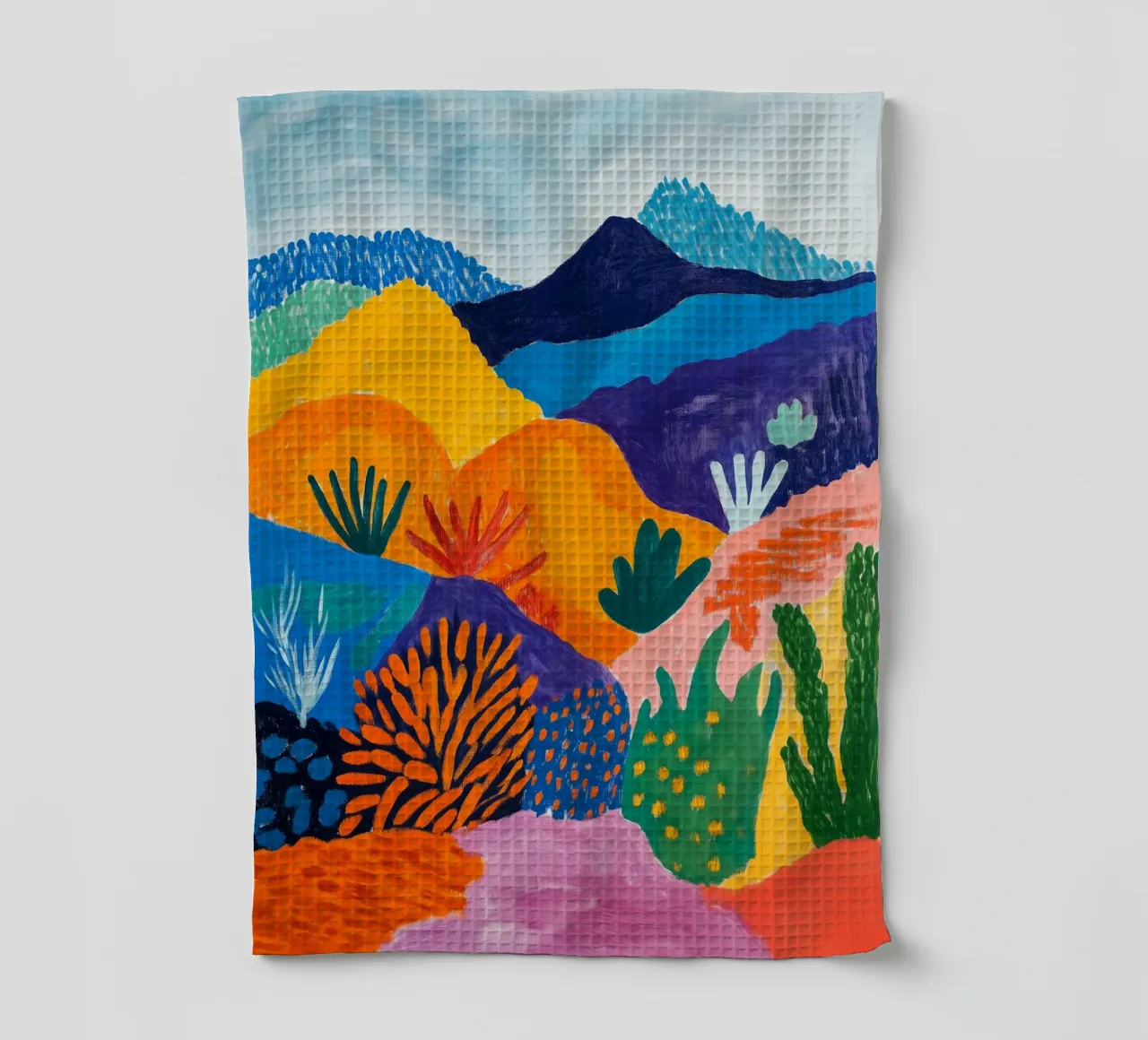 Mount Teide inspired by Matisse tea towel by studiofox