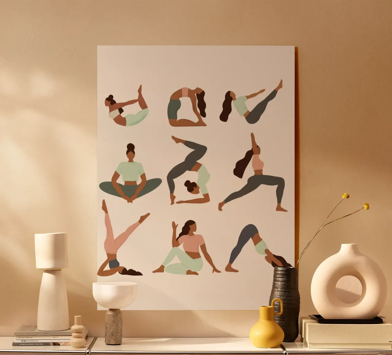 Yoga Asanas Acryl-Glas von PetrArts