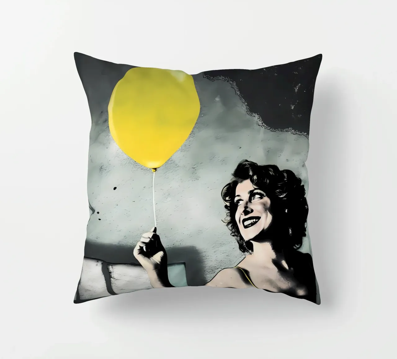 Il palloncino giallo cuscino da Jester Krew Art