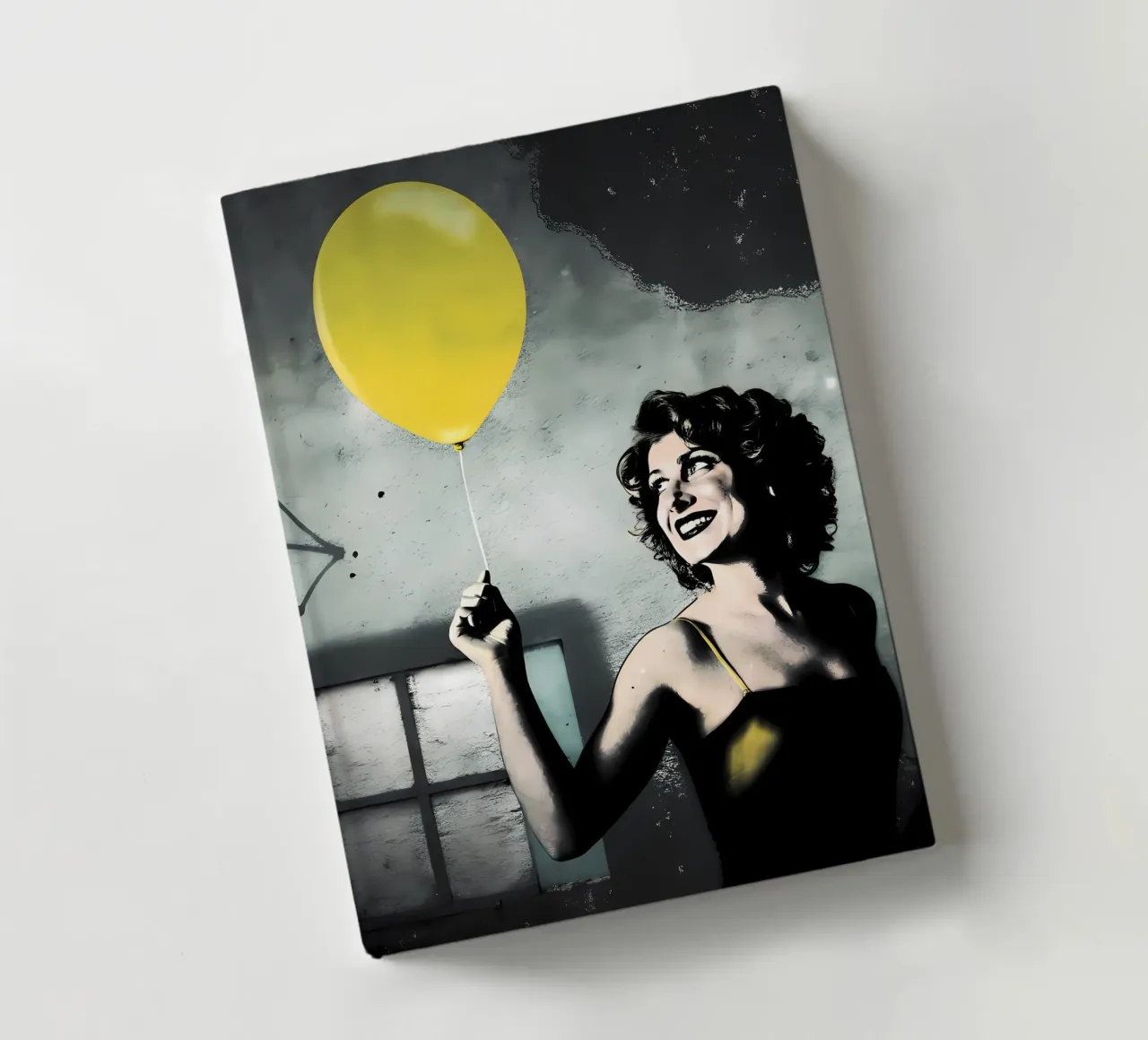 The Yellow Balloon notebook by Jester Krew Art