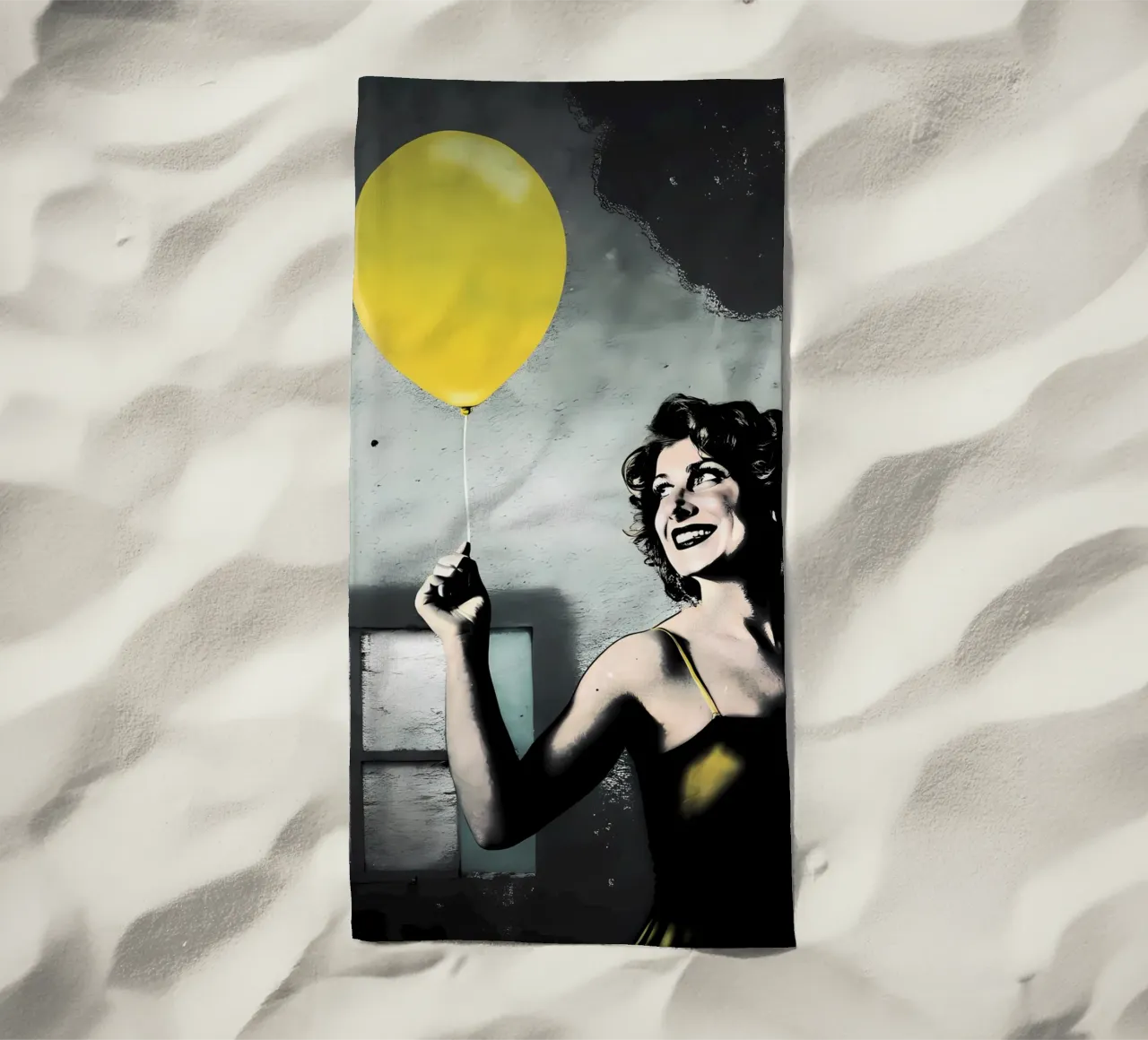 Il palloncino giallo telo mare da Jester Krew Art