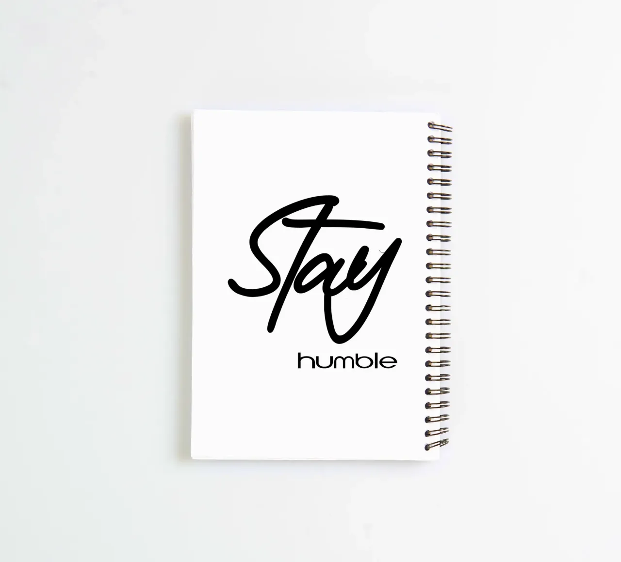 Stay Humble Simple Typography spiral notebook by YV TYPOGRAPHY
