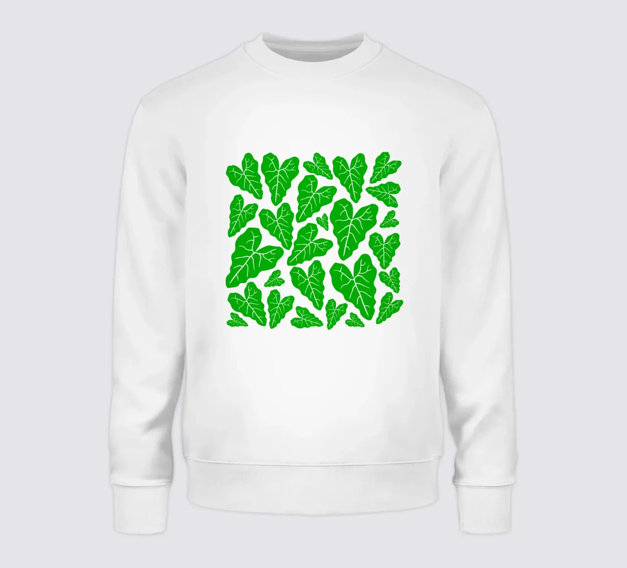 Green leaves pattern felpa da baobabprintstore
