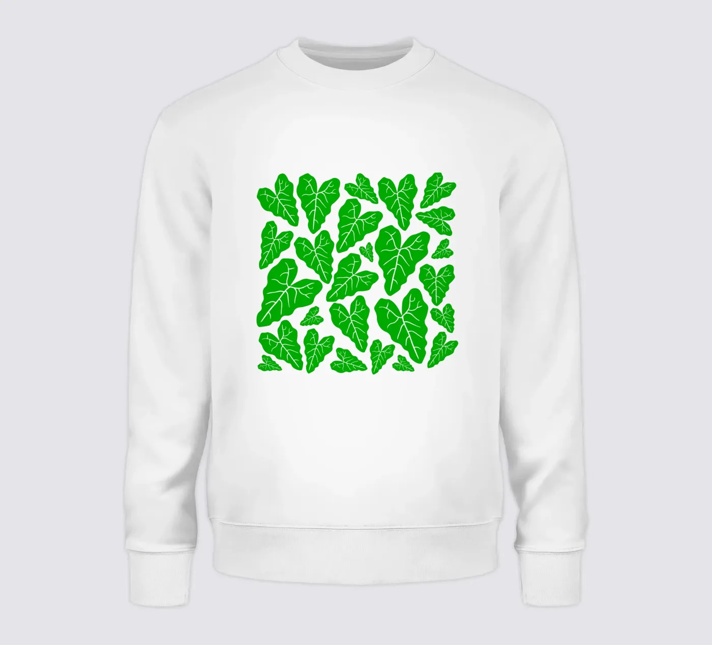 Green leaves pattern sweatshirt by baobabprintstore