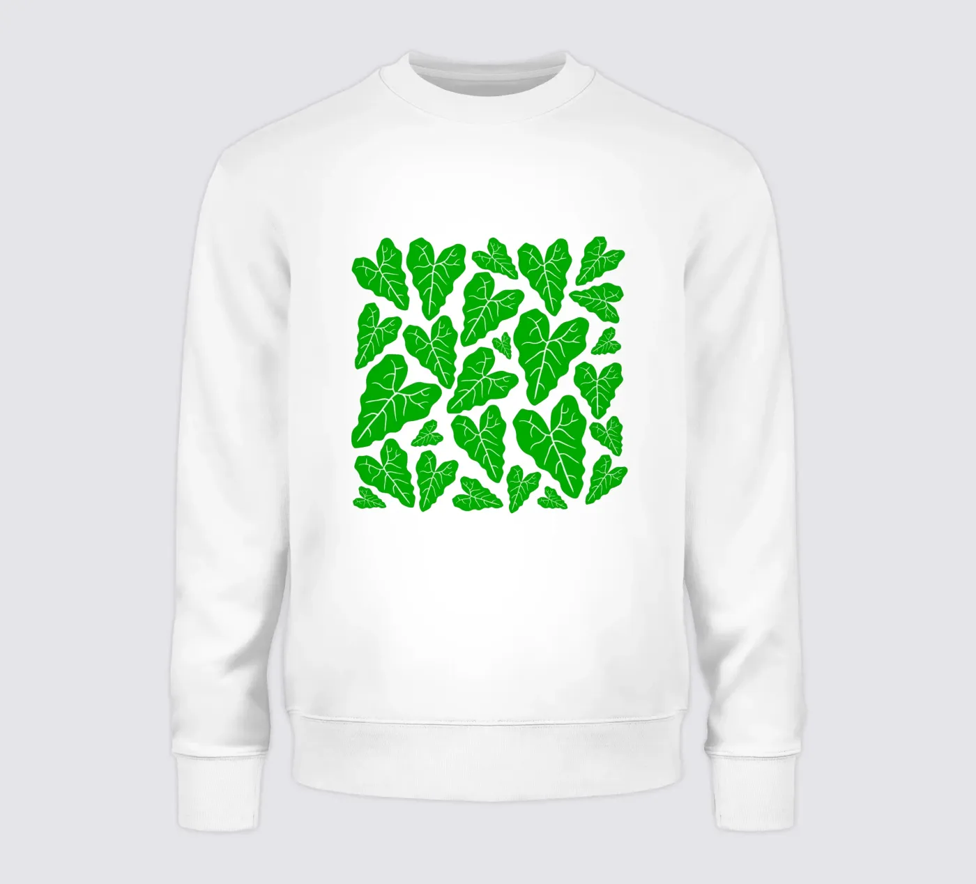 Green leaves pattern felpa da baobabprintstore