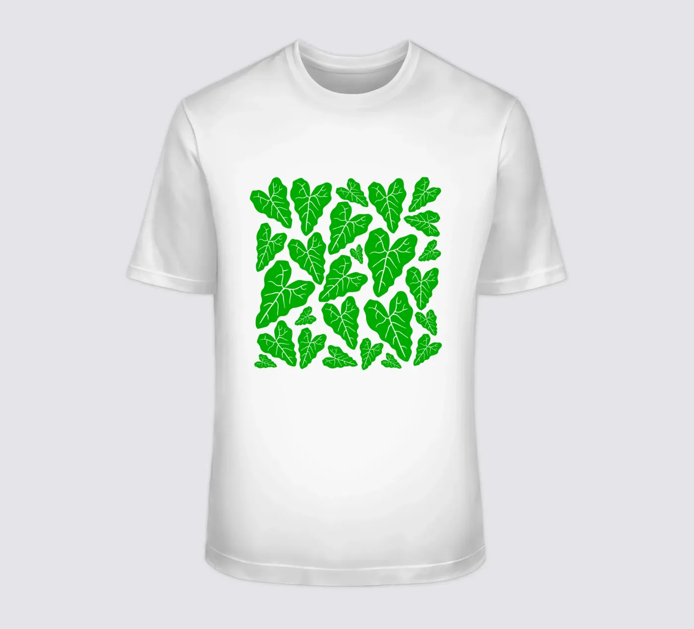 Green leaves pattern t-shirt da baobabprintstore
