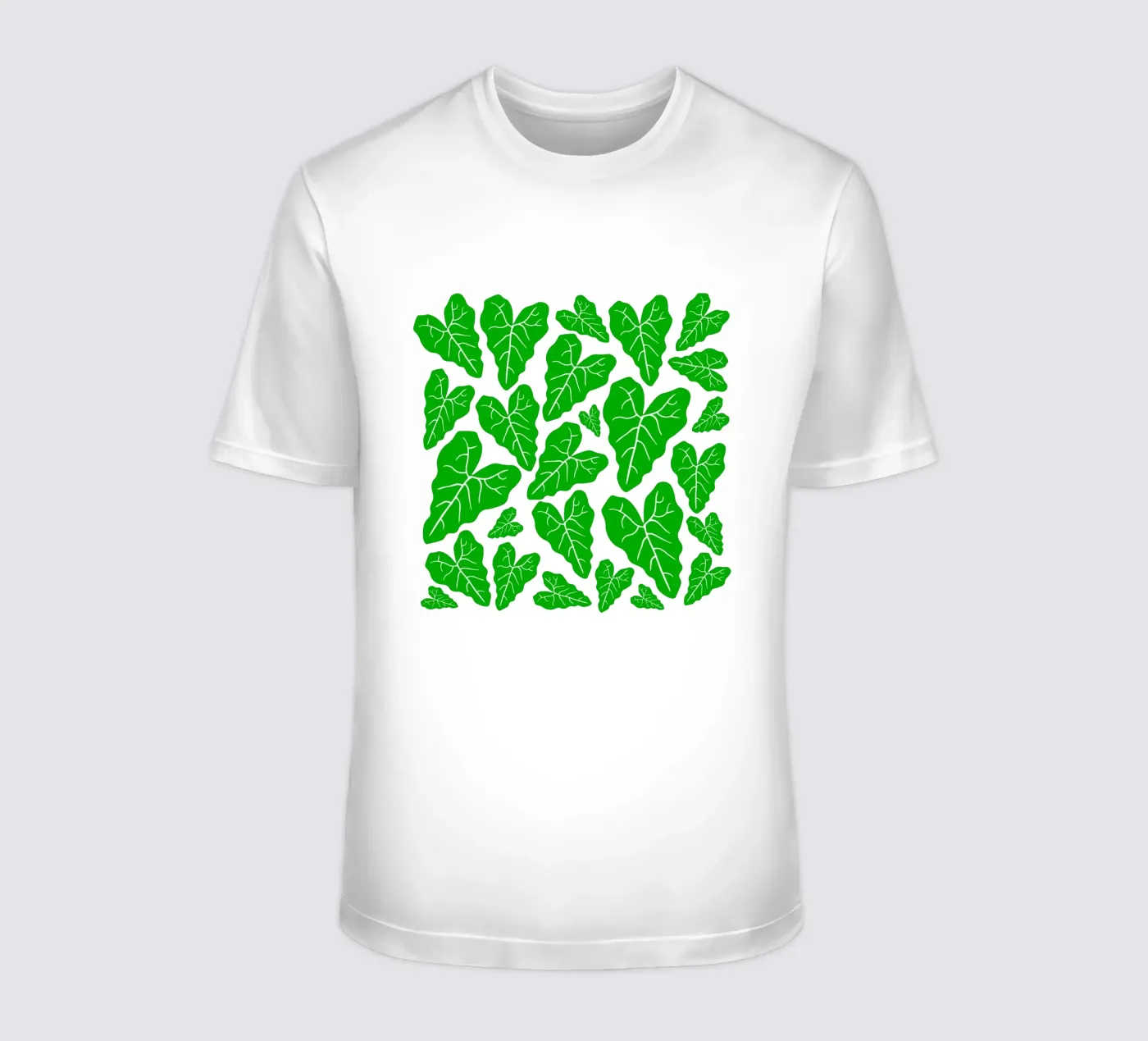 Green leaves pattern t-shirt da baobabprintstore
