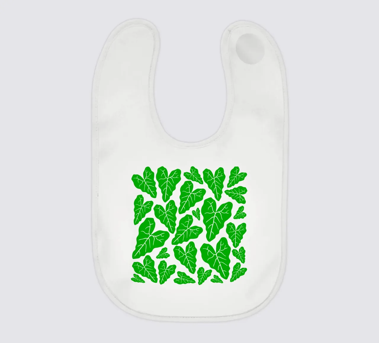 Green leaves pattern bavaglino da baobabprintstore