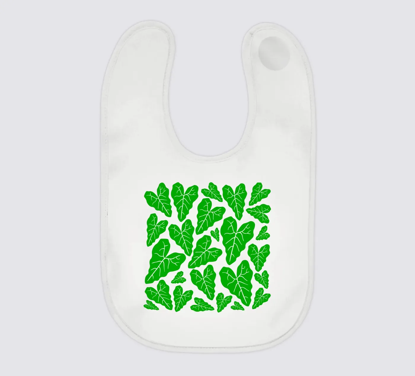 Green leaves pattern baby slabbetje van baobabprintstore