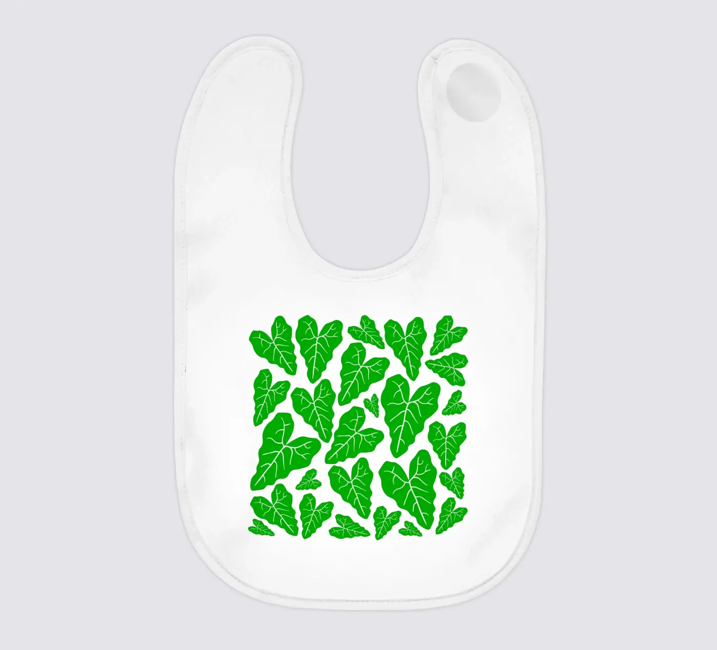 Green leaves pattern baby slabbetje van baobabprintstore