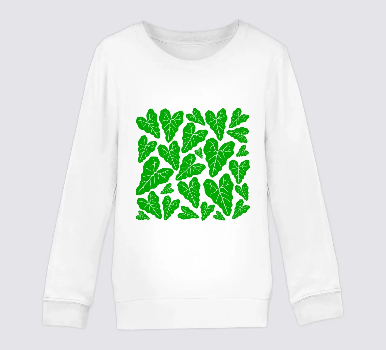 Green leaves pattern felpa bambino da baobabprintstore