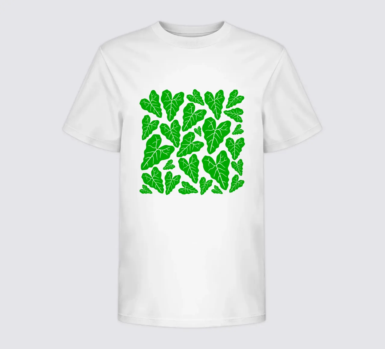 Green leaves pattern t-shirt bambini da baobabprintstore
