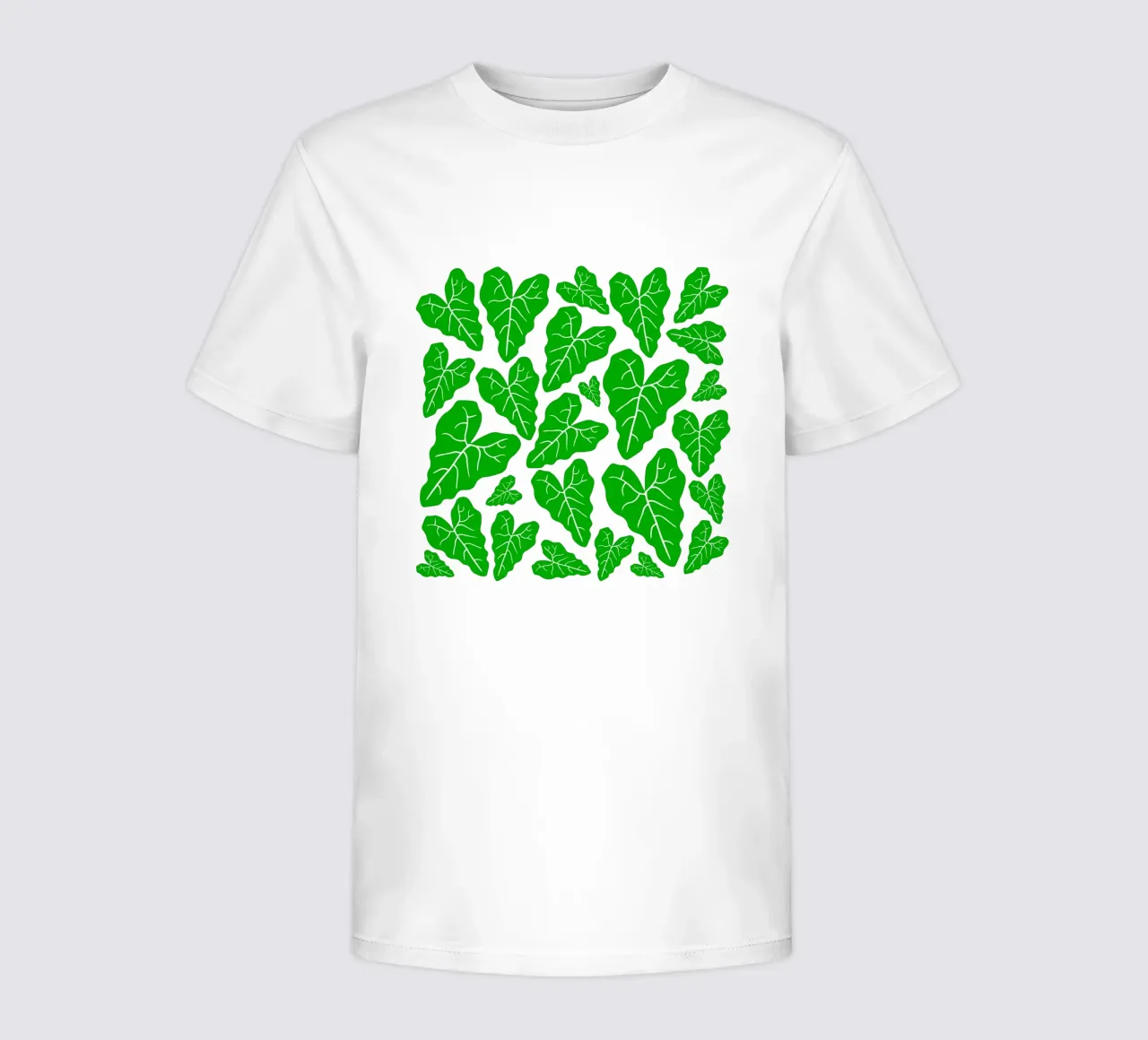 Green leaves pattern t-shirt bambini da baobabprintstore