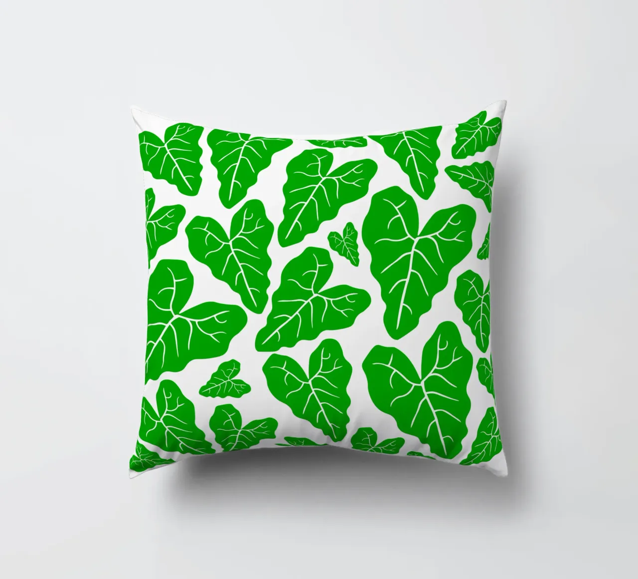 Green leaves pattern cuscino da baobabprintstore
