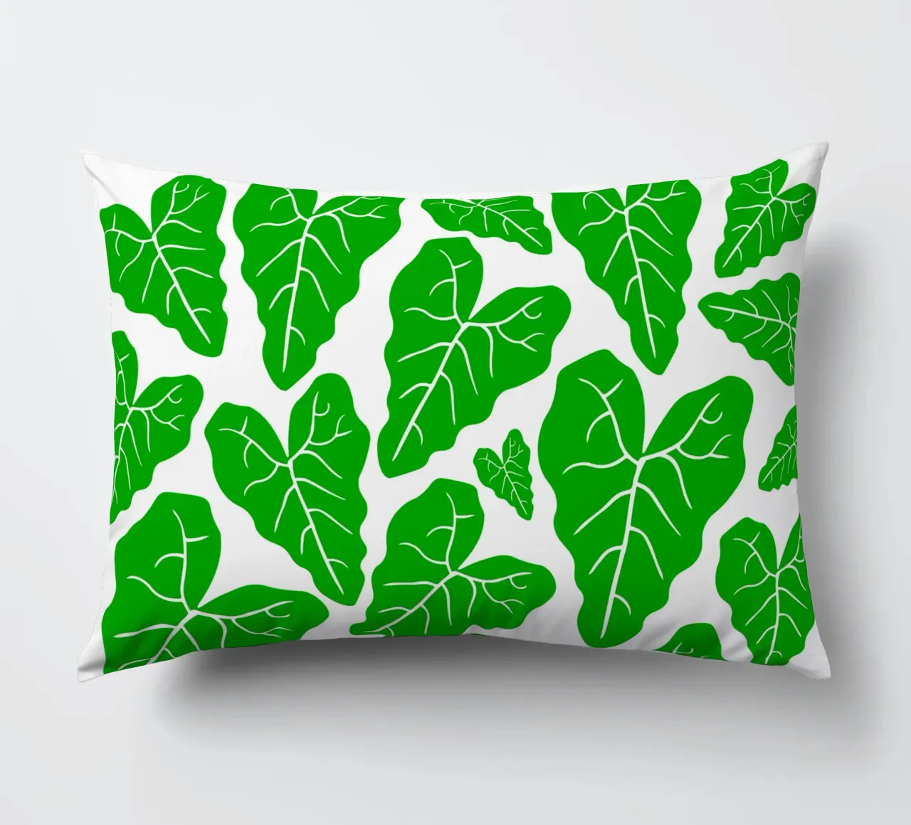 Green leaves pattern cuscino da baobabprintstore