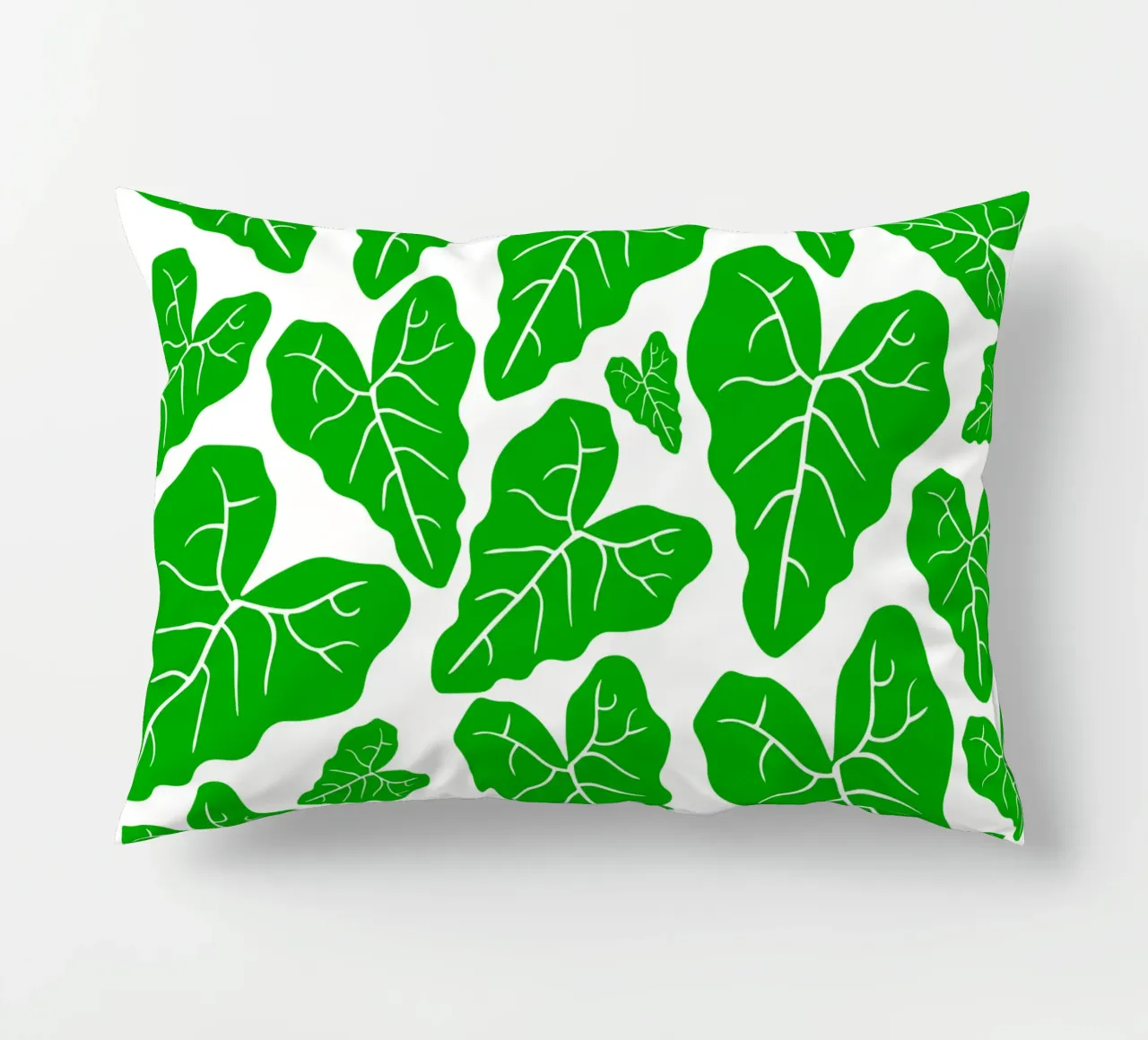 Green leaves pattern cuscino da baobabprintstore