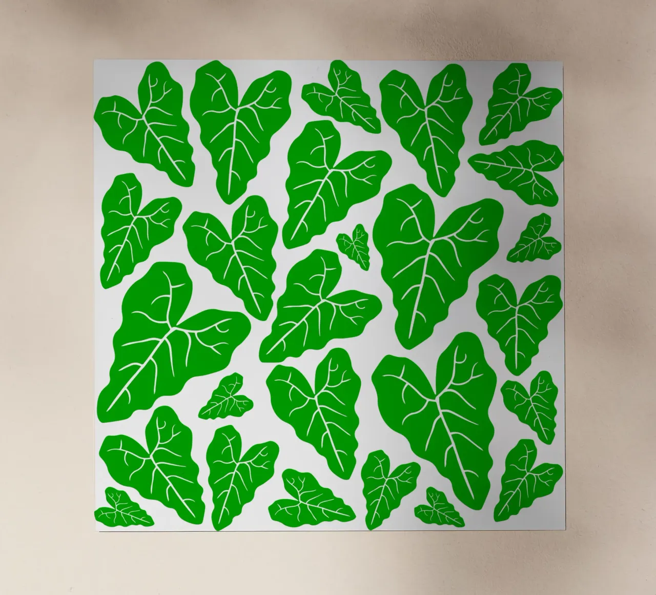 Green leaves pattern pellicola backlit da baobabprintstore