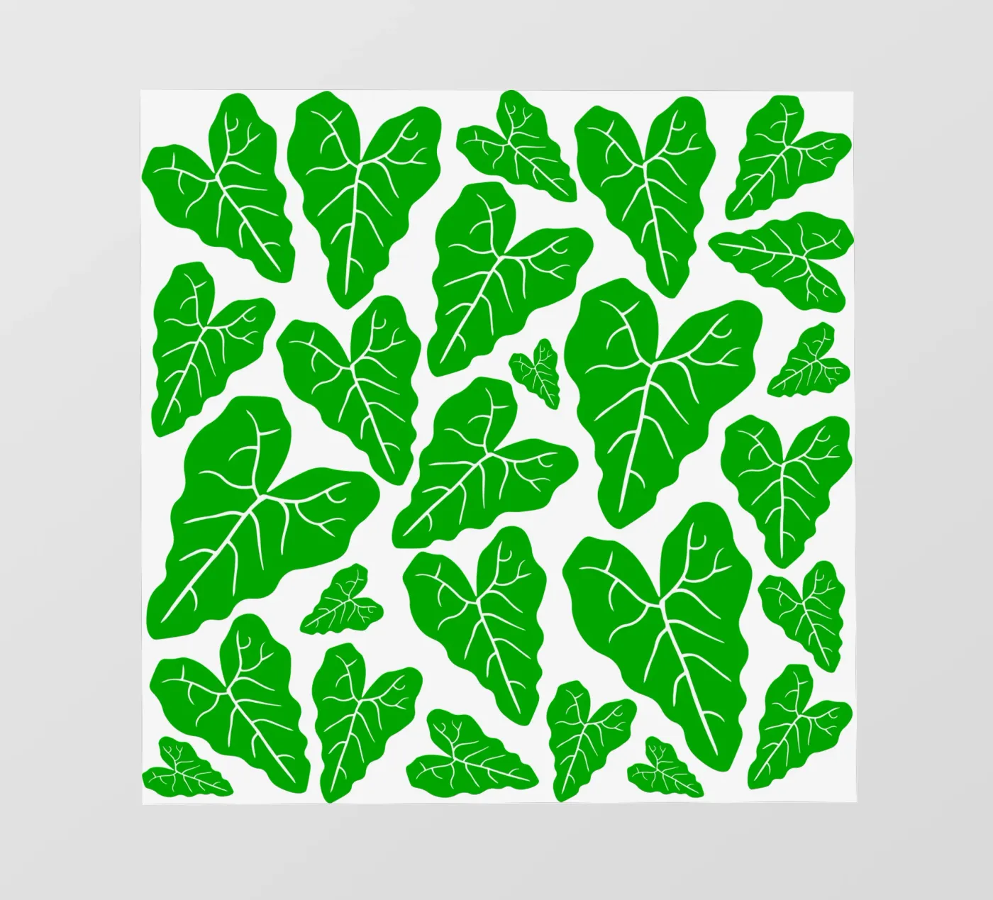 Green leaves pattern fotobehang van baobabprintstore