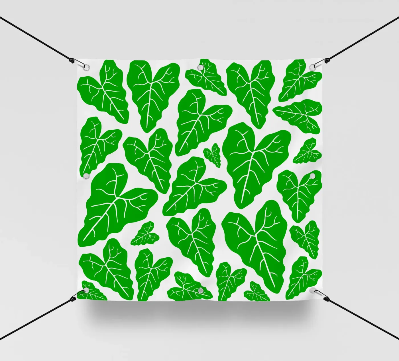 Green leaves pattern PVC Plane von baobabprintstore