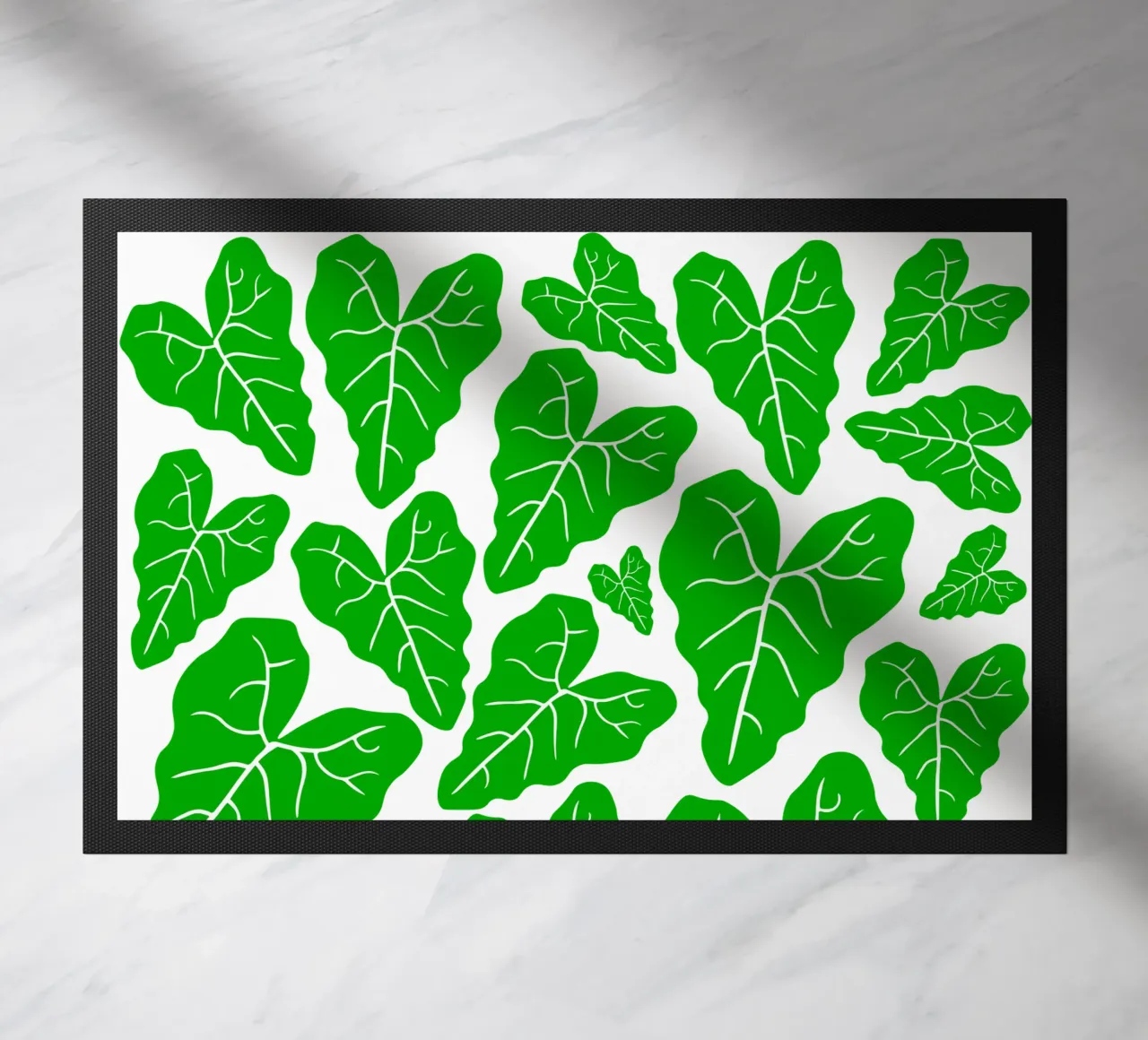 Green leaves pattern doormat by baobabprintstore