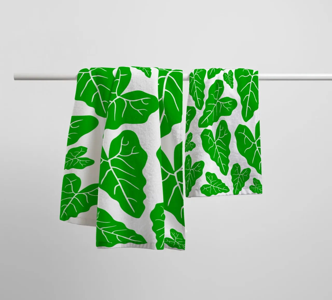 Green leaves pattern towel by baobabprintstore