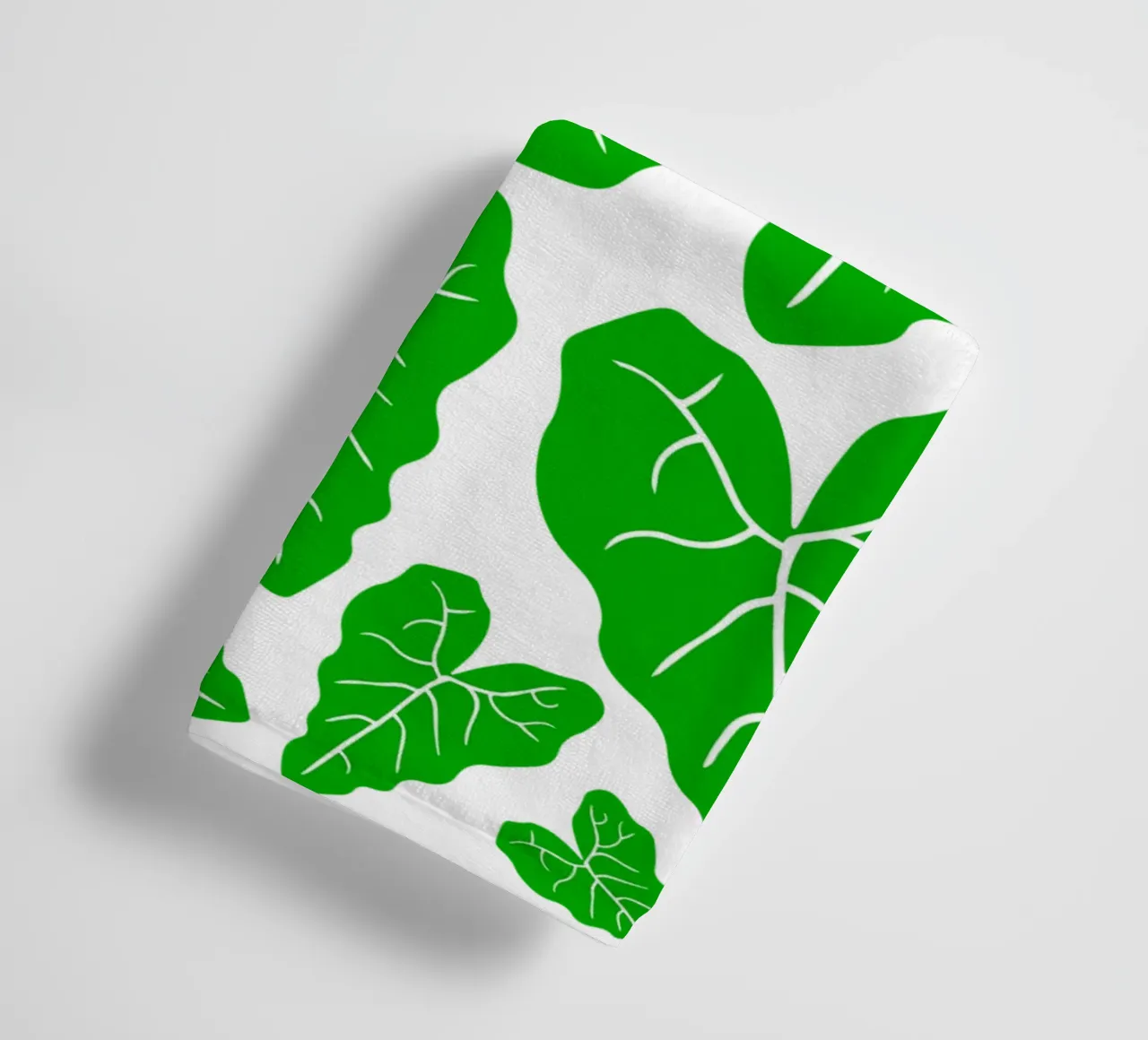 Green leaves pattern towel by baobabprintstore