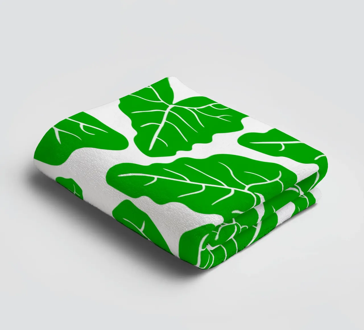Green leaves pattern towel by baobabprintstore