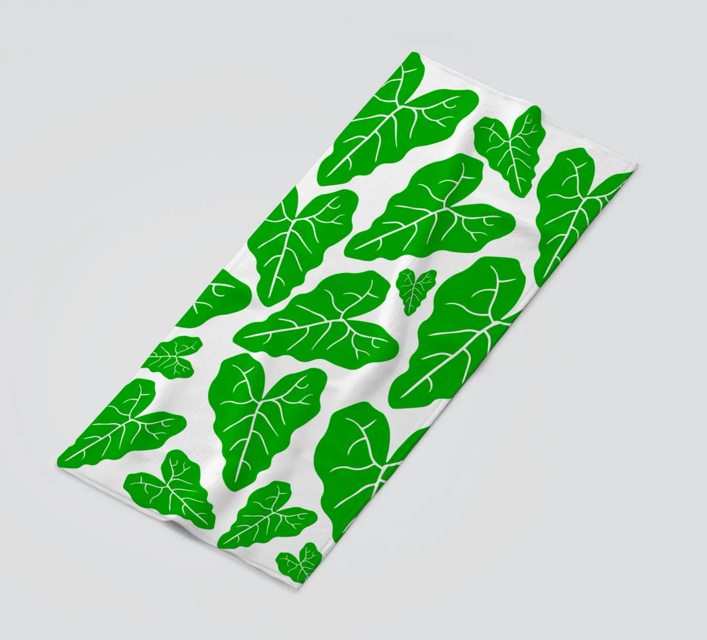 Green leaves pattern strandhanddoek van baobabprintstore