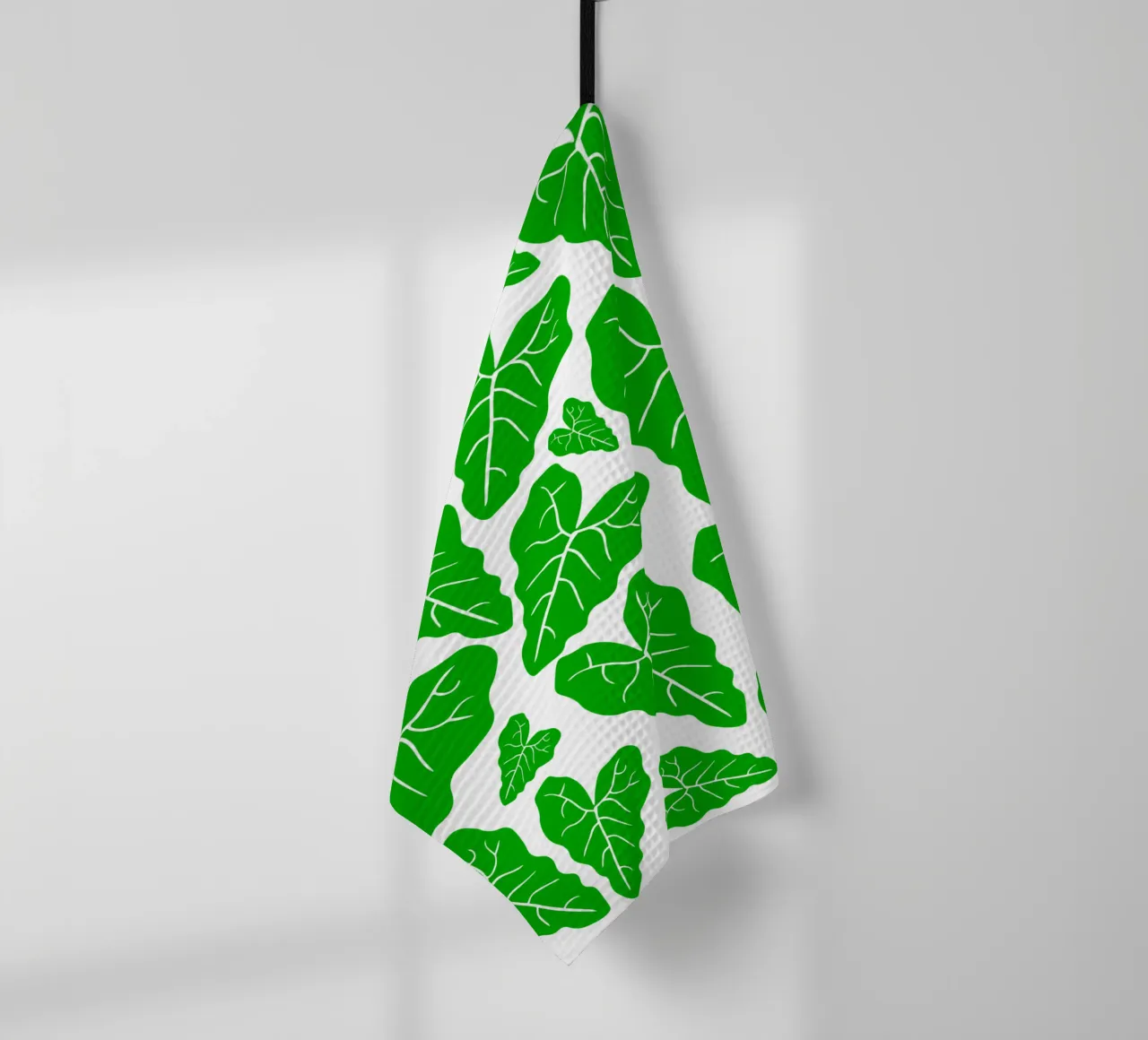 Green leaves pattern canovaccio da cucina da baobabprintstore