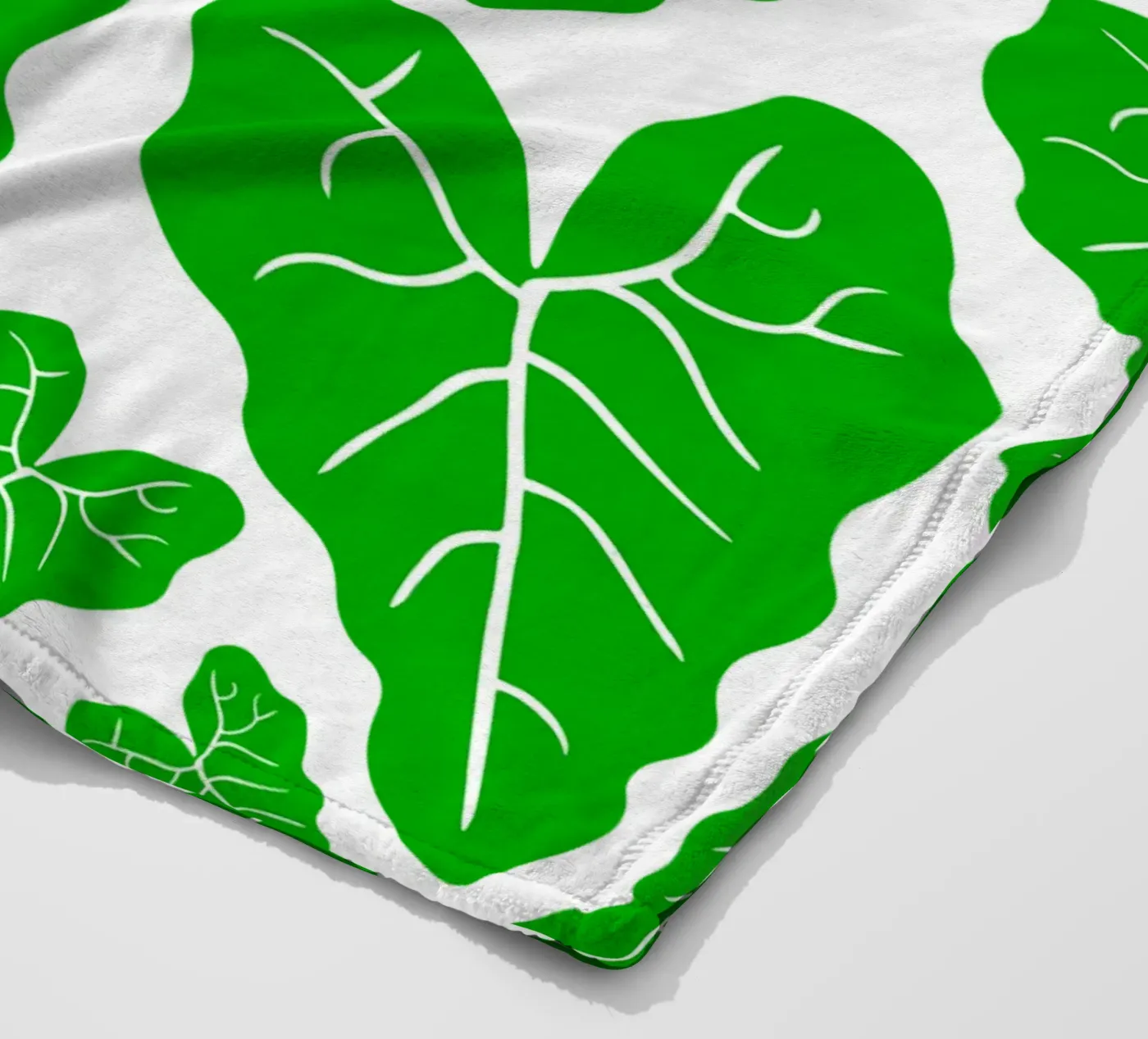 Green leaves pattern fleecedeken van baobabprintstore
