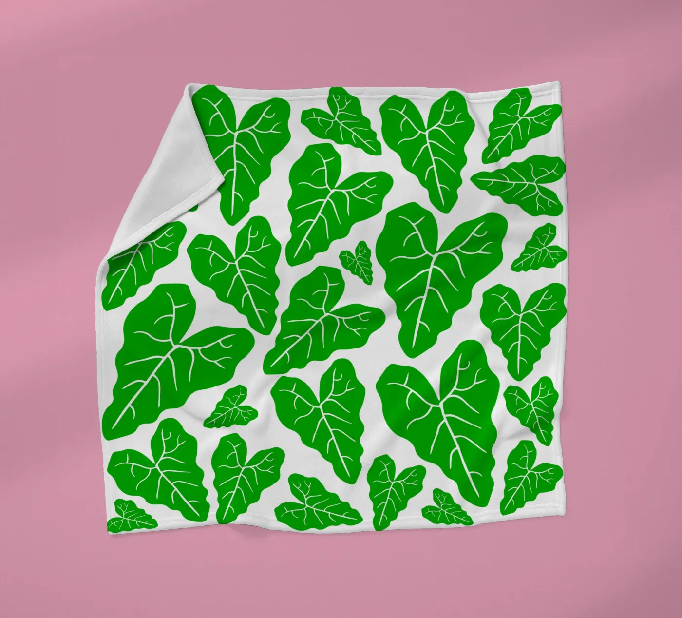Green leaves pattern fleecedeken van baobabprintstore
