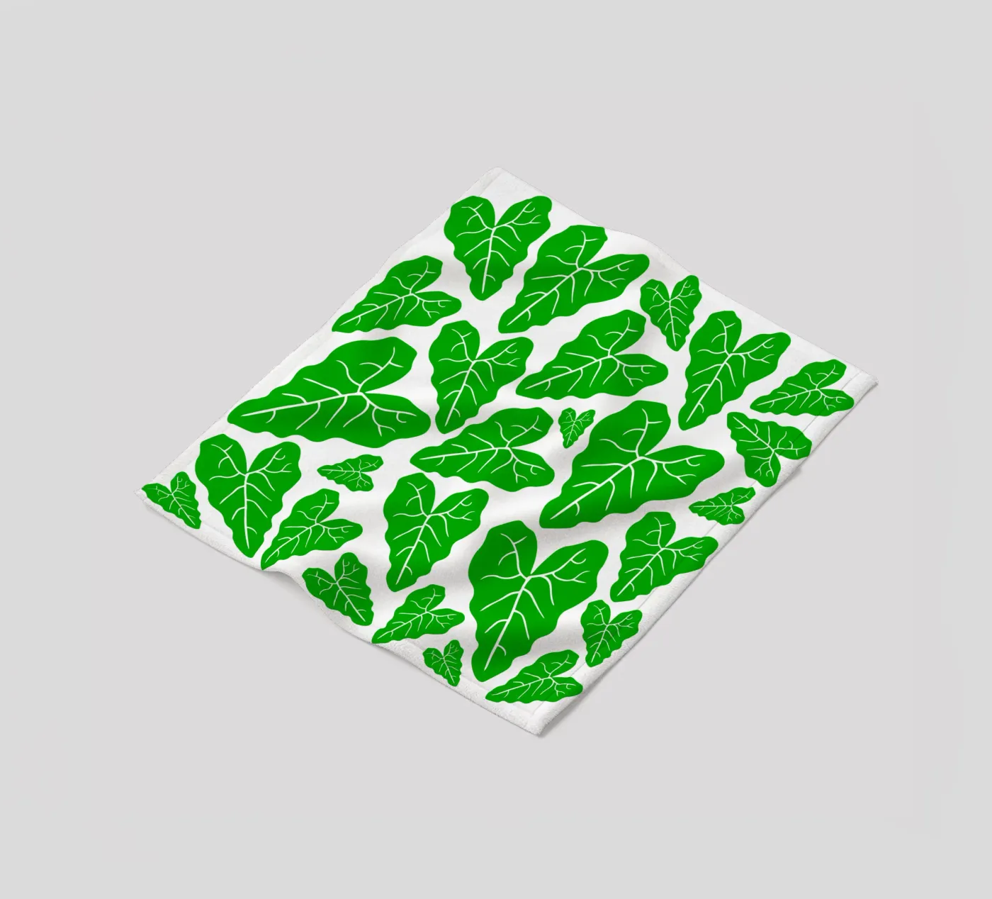 Green leaves pattern fleecedeken van baobabprintstore
