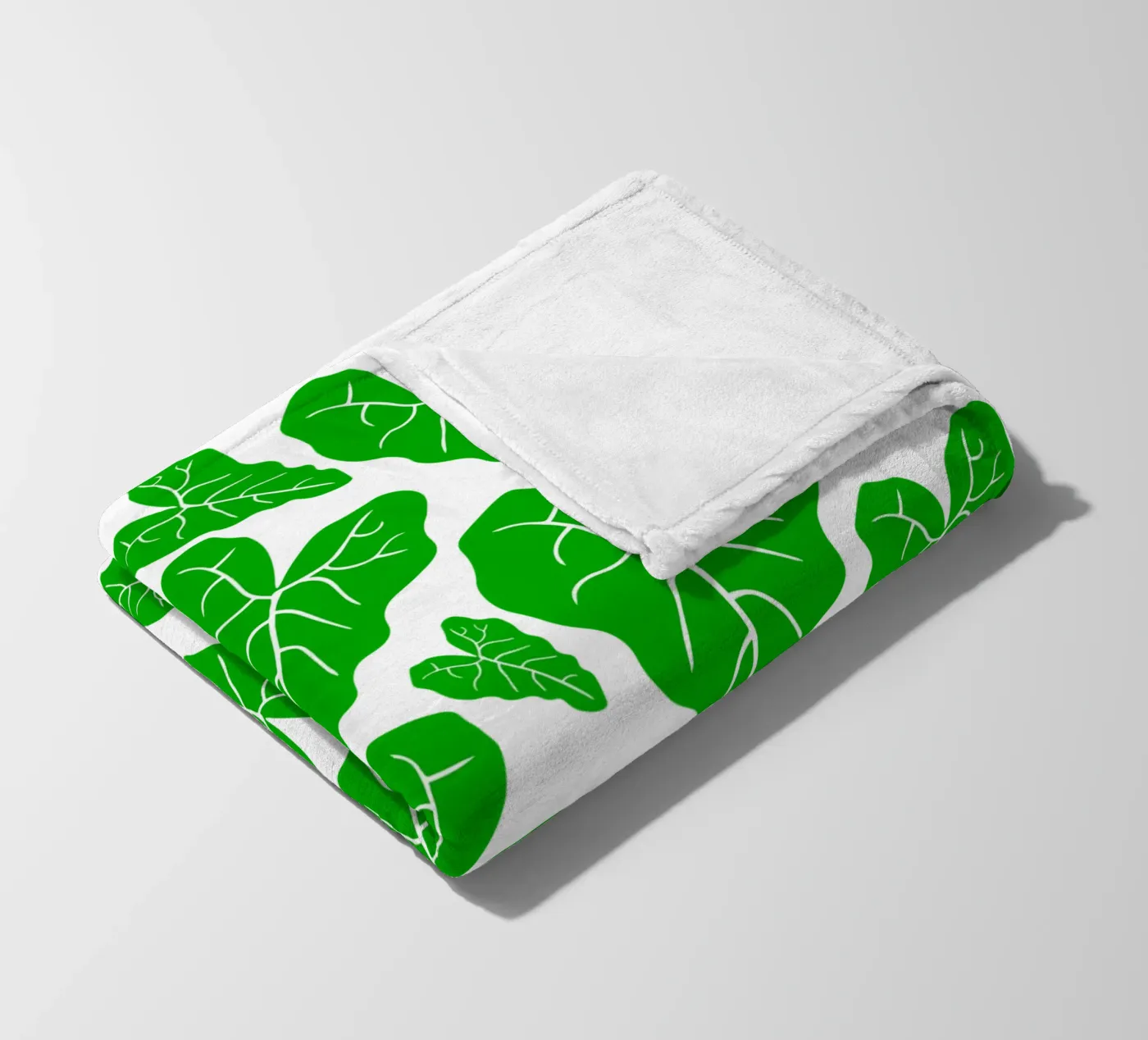 Green leaves pattern fleecedeken van baobabprintstore
