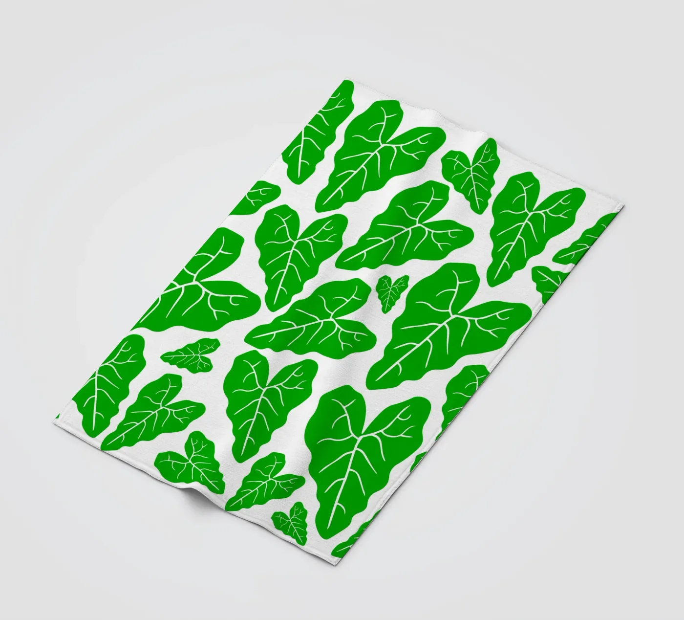 Green leaves pattern fleecedeken van baobabprintstore
