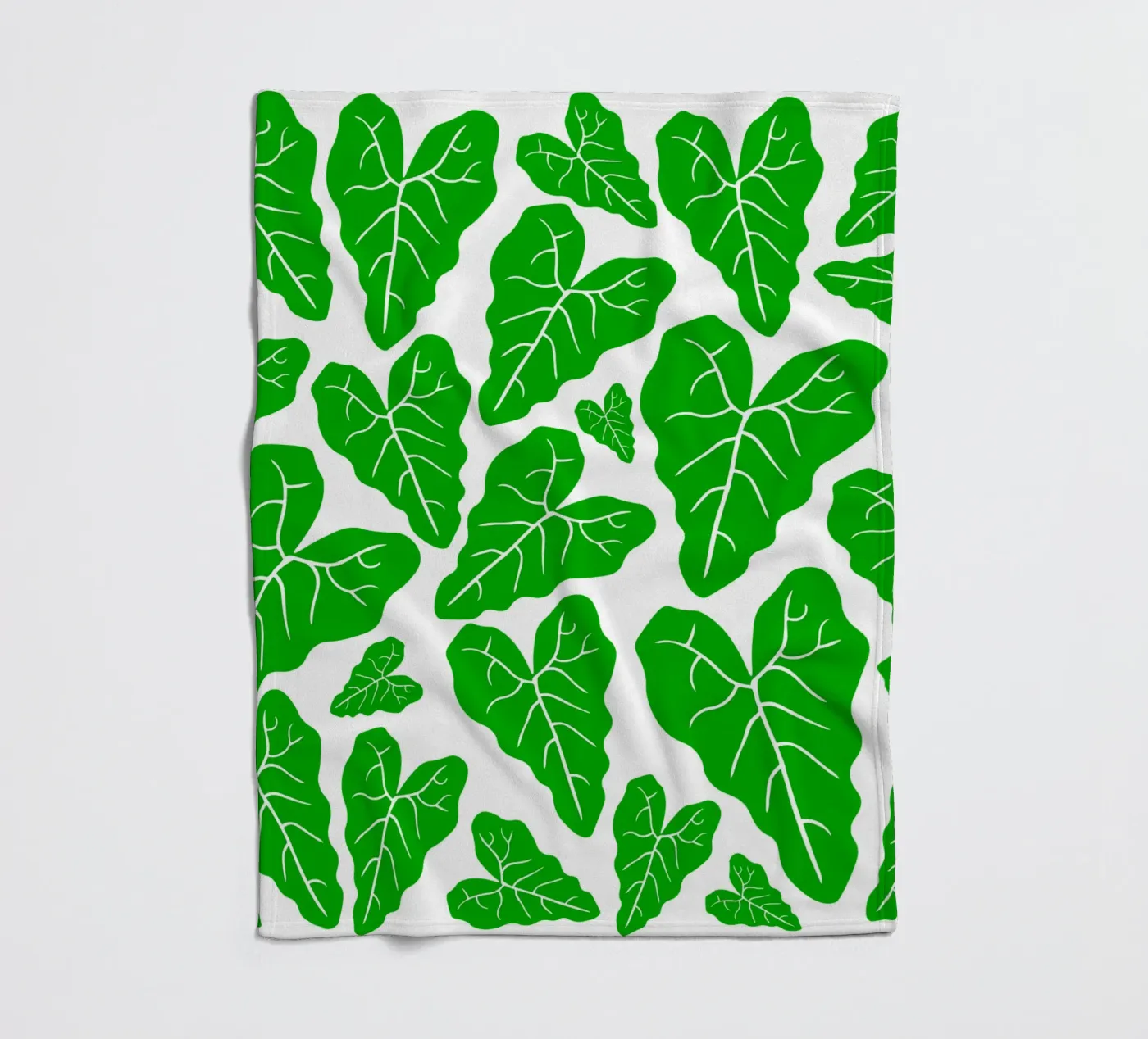Green leaves pattern fleecedeken van baobabprintstore