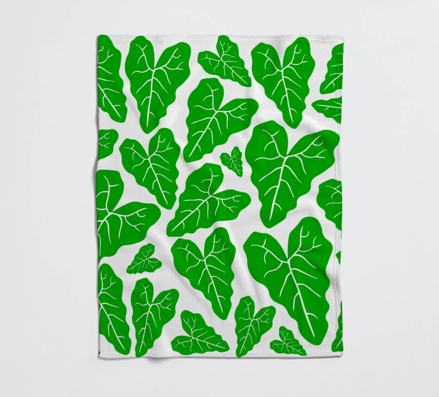 Green leaves pattern coperta in pile da baobabprintstore