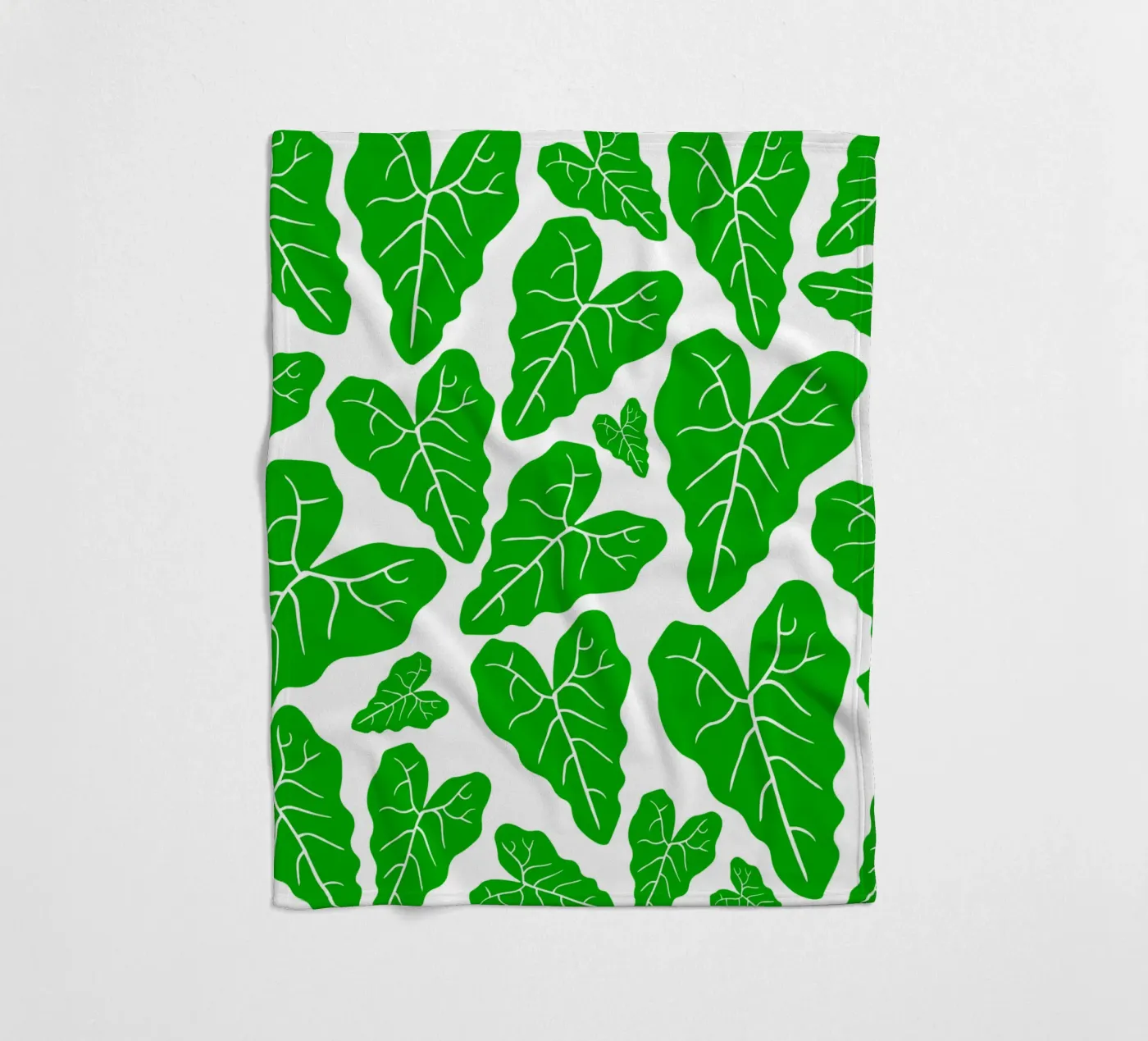 Green leaves pattern coperta in pile da baobabprintstore