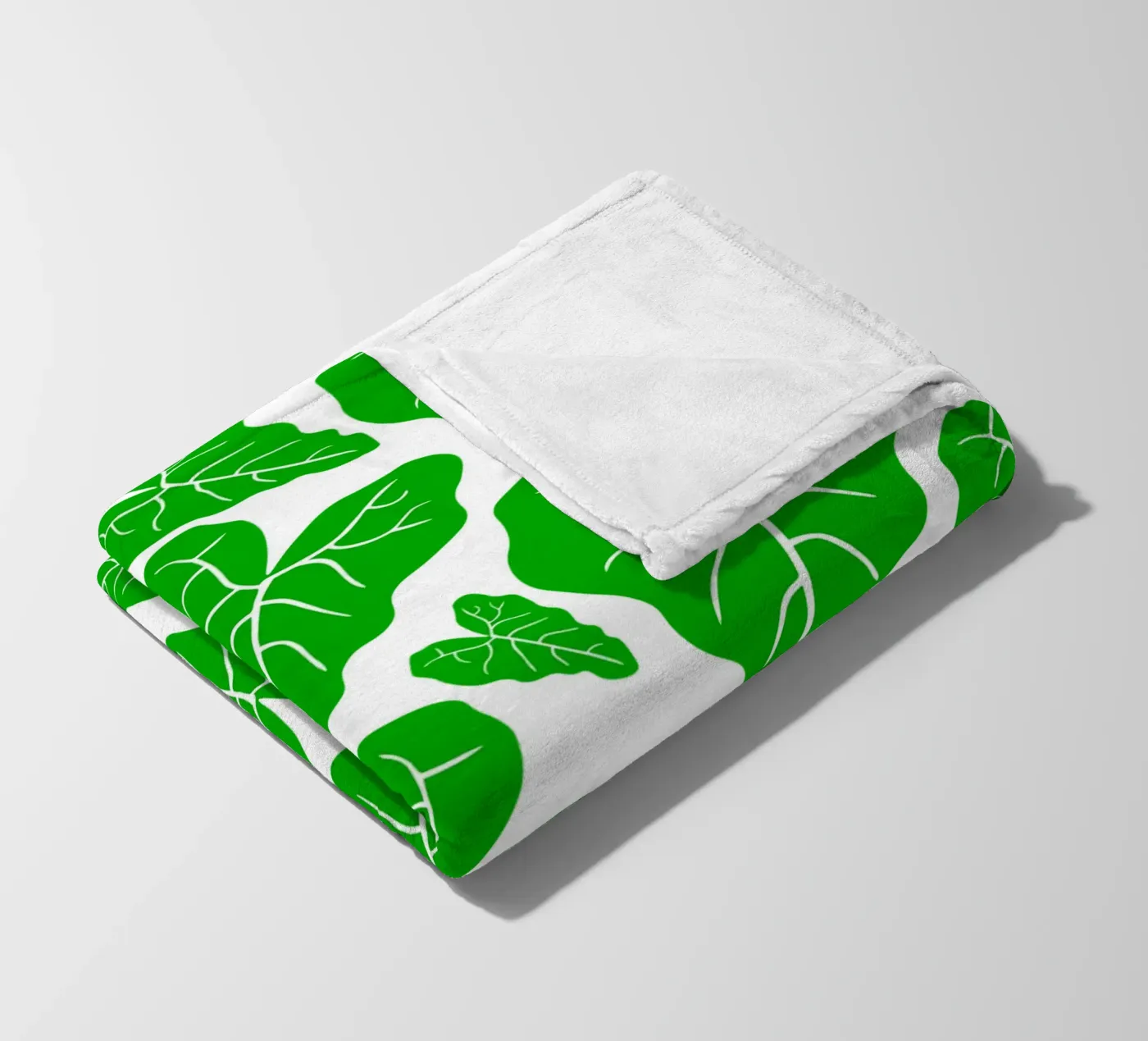 Green leaves pattern coperta in pile da baobabprintstore