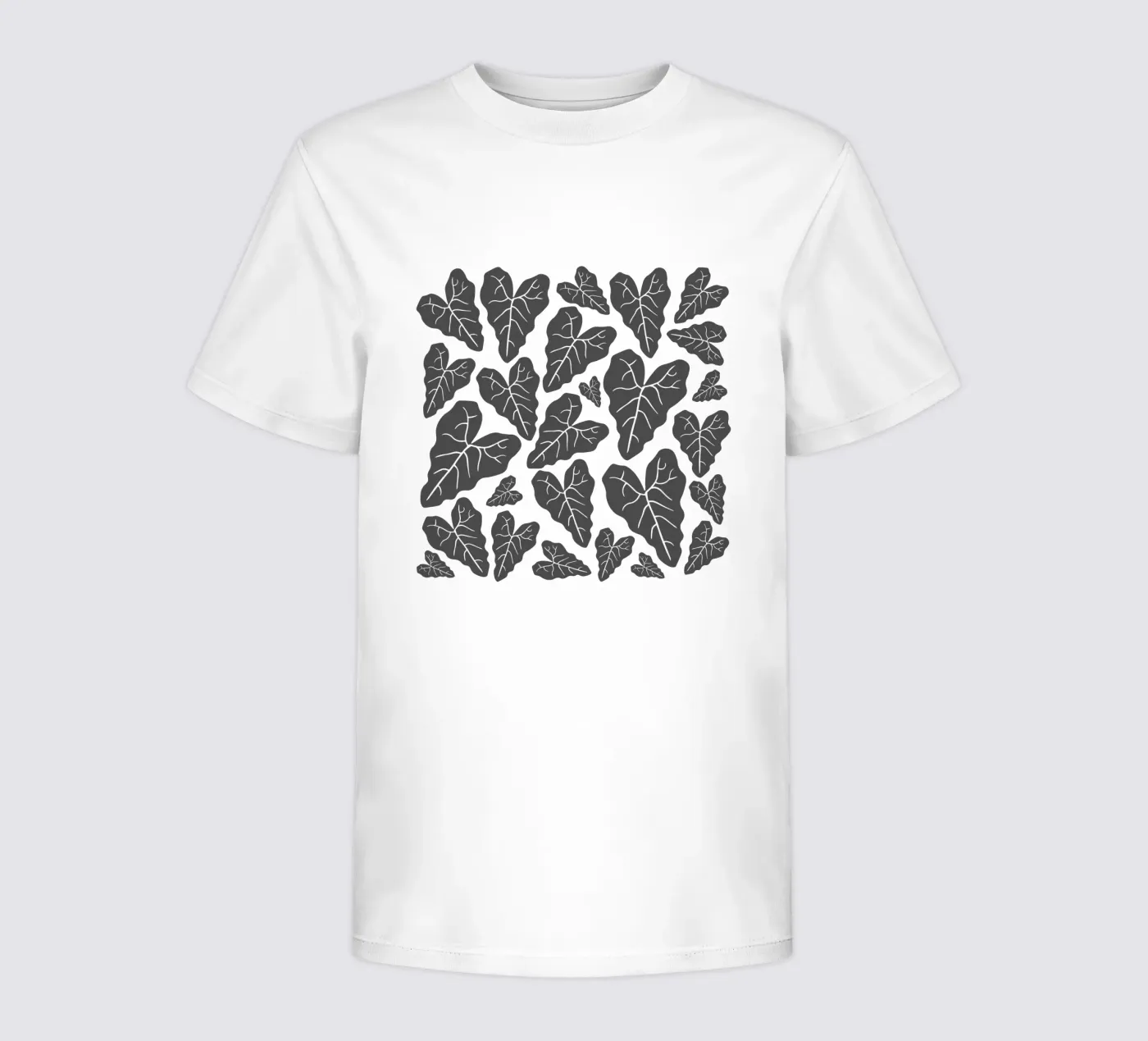 Grey leaves pattern t-shirt bambini da baobabprintstore