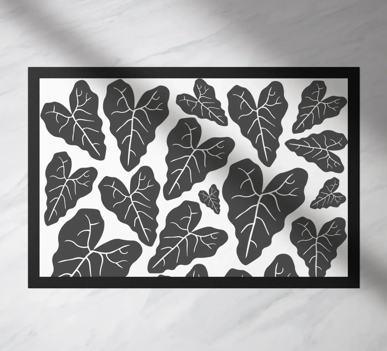 Grey leaves pattern zerbino da baobabprintstore