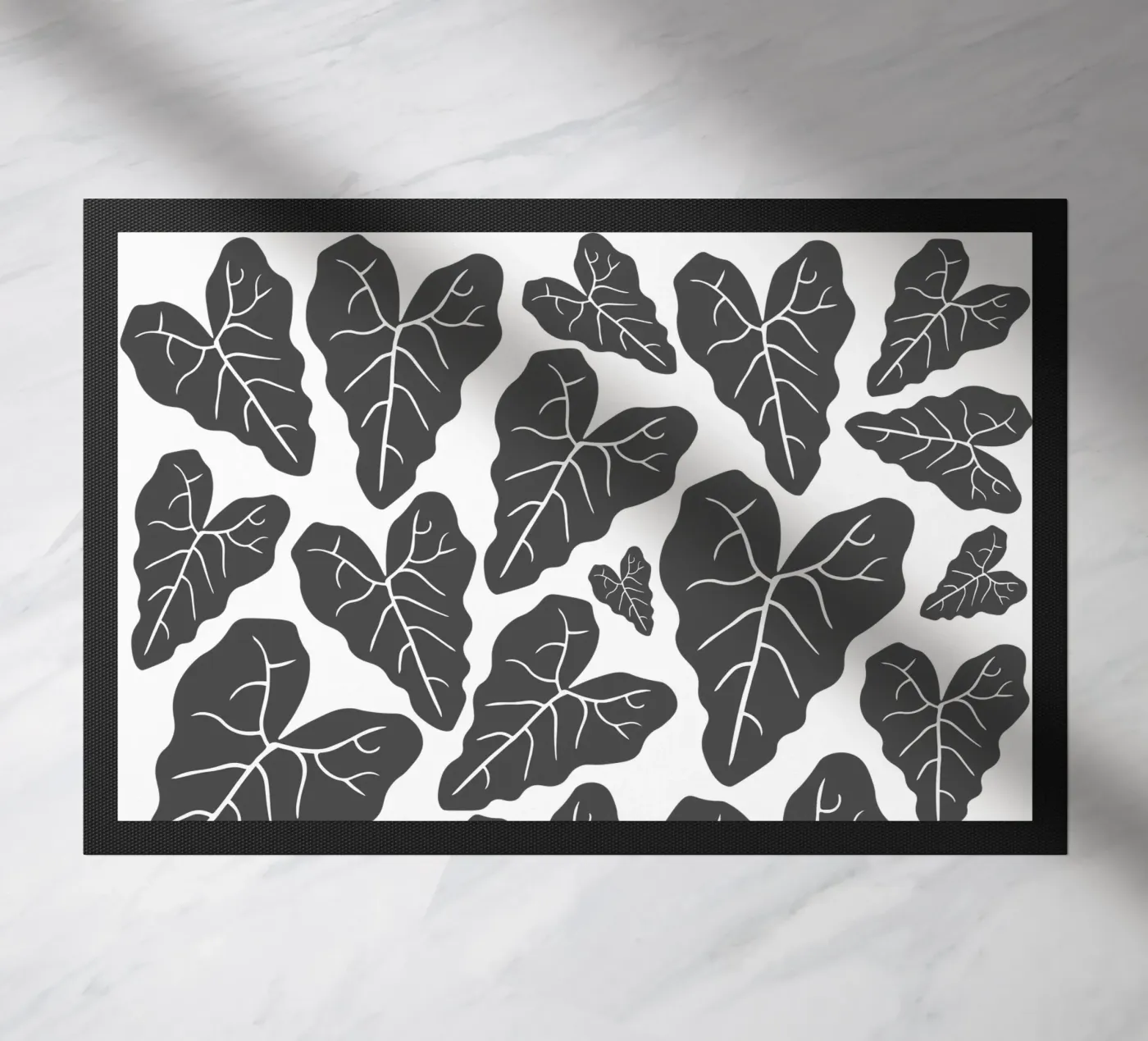 Grey leaves pattern zerbino da baobabprintstore