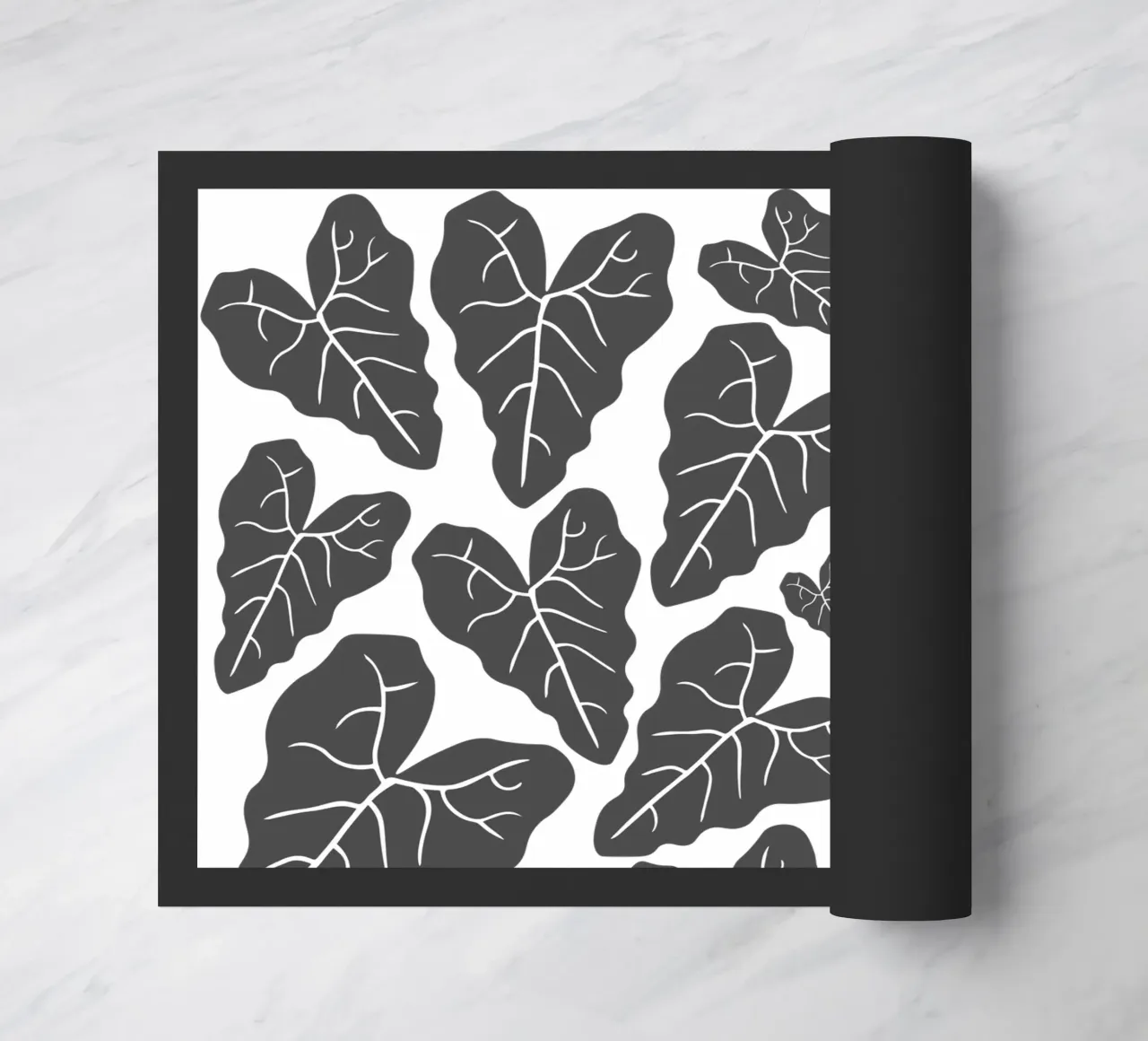 Grey leaves pattern zerbino da baobabprintstore