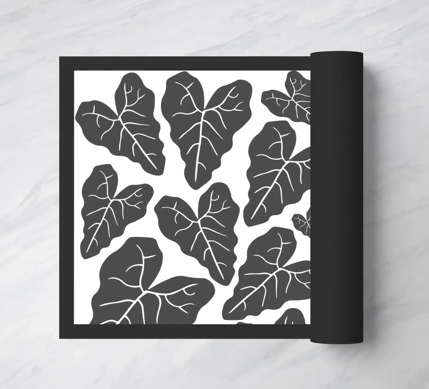 Grey leaves pattern zerbino da baobabprintstore
