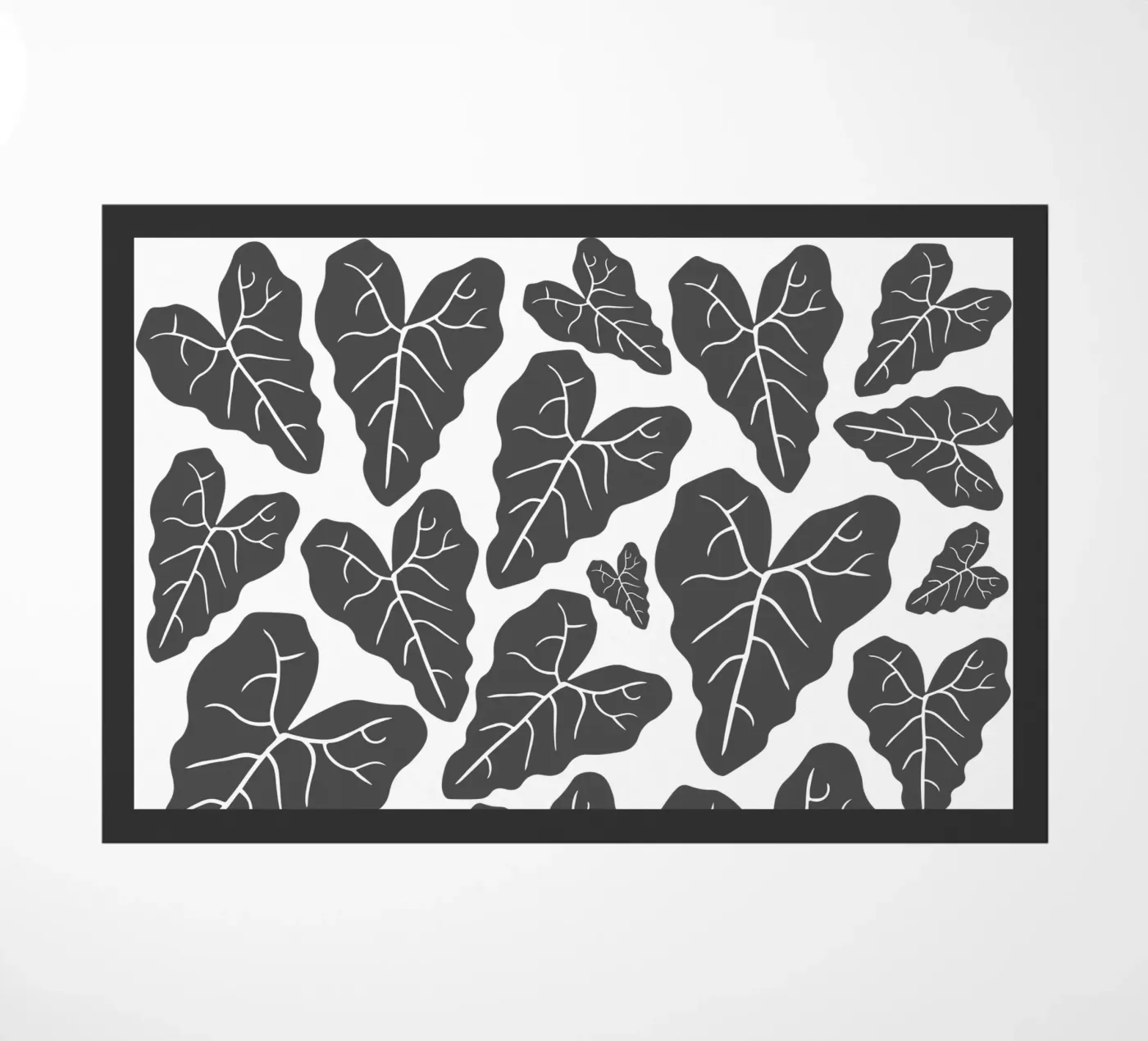 Grey leaves pattern zerbino da baobabprintstore