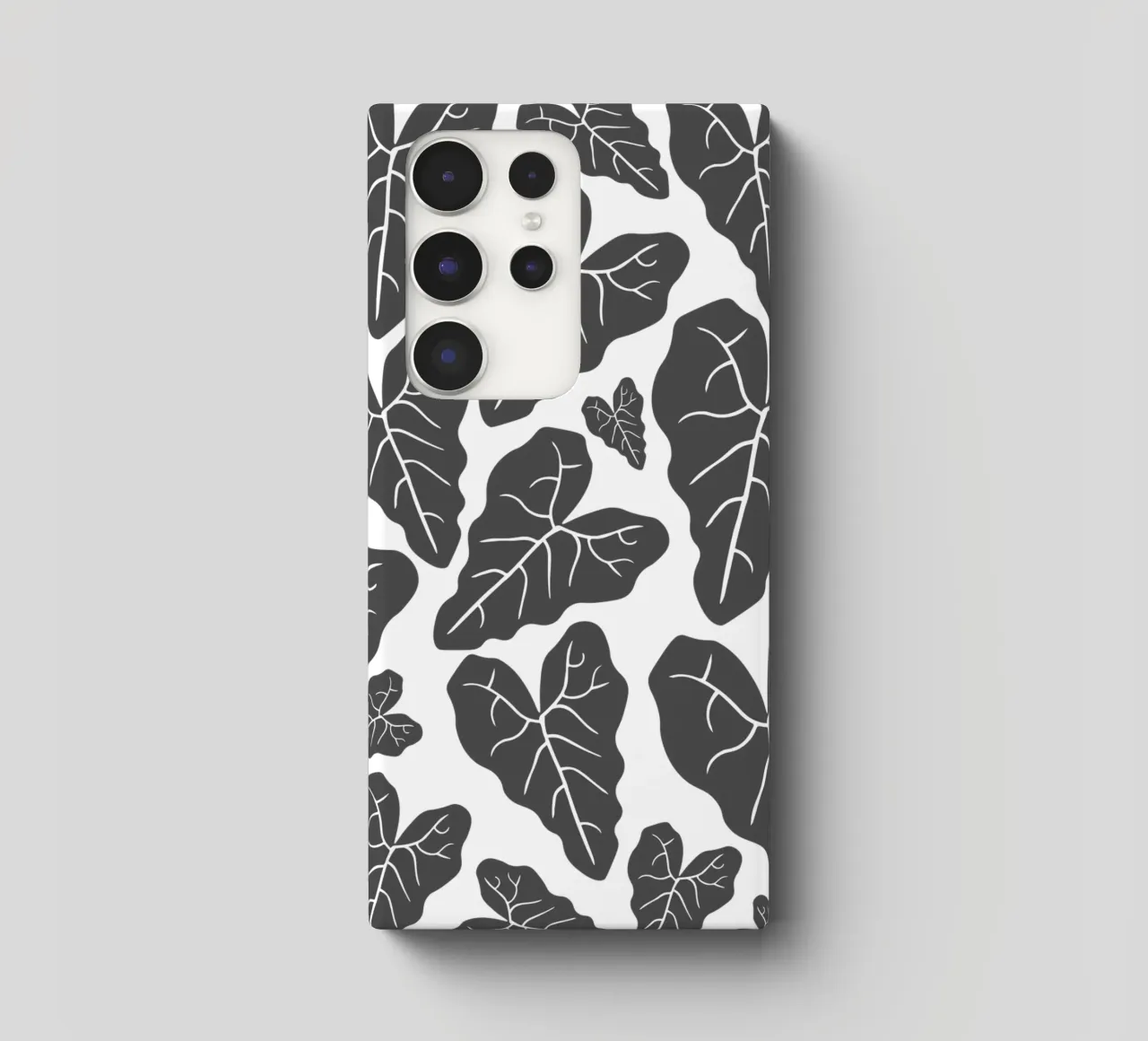 Grey leaves pattern cover samsung da baobabprintstore