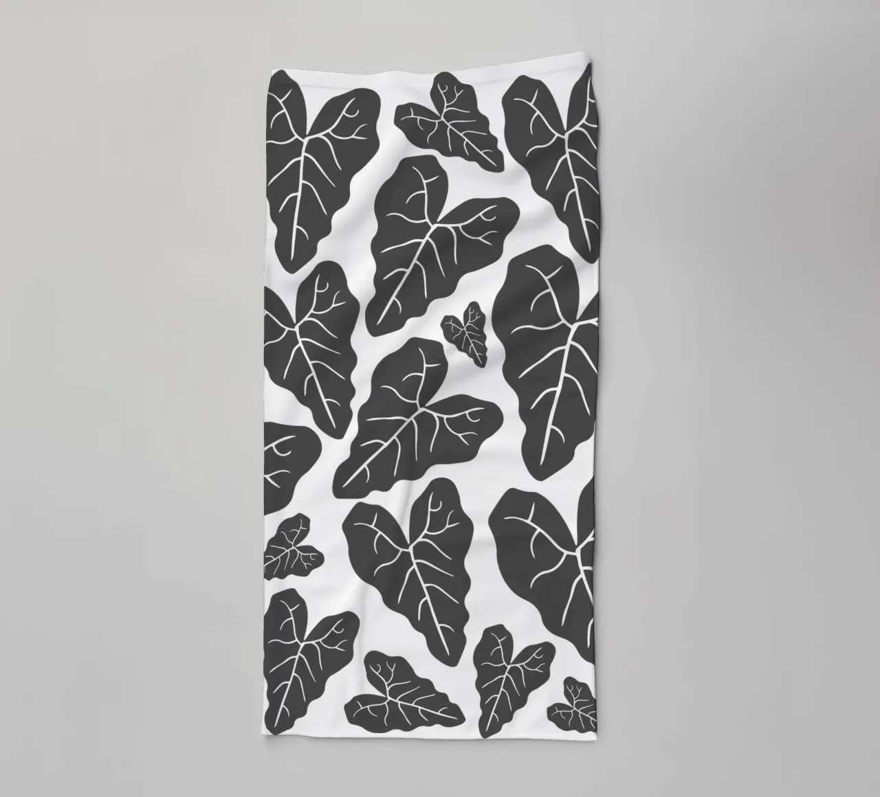Grey leaves pattern asciugamano da bagno da baobabprintstore