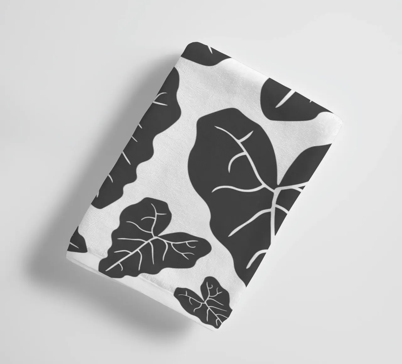 Grey leaves pattern asciugamano da bagno da baobabprintstore