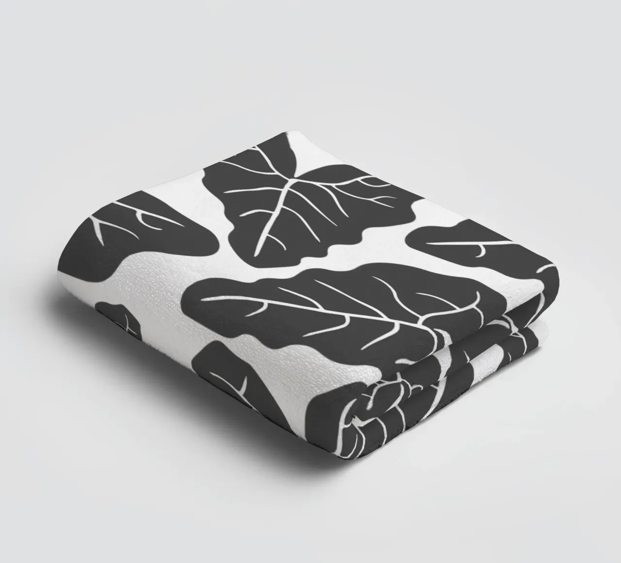 Grey leaves pattern asciugamano da bagno da baobabprintstore